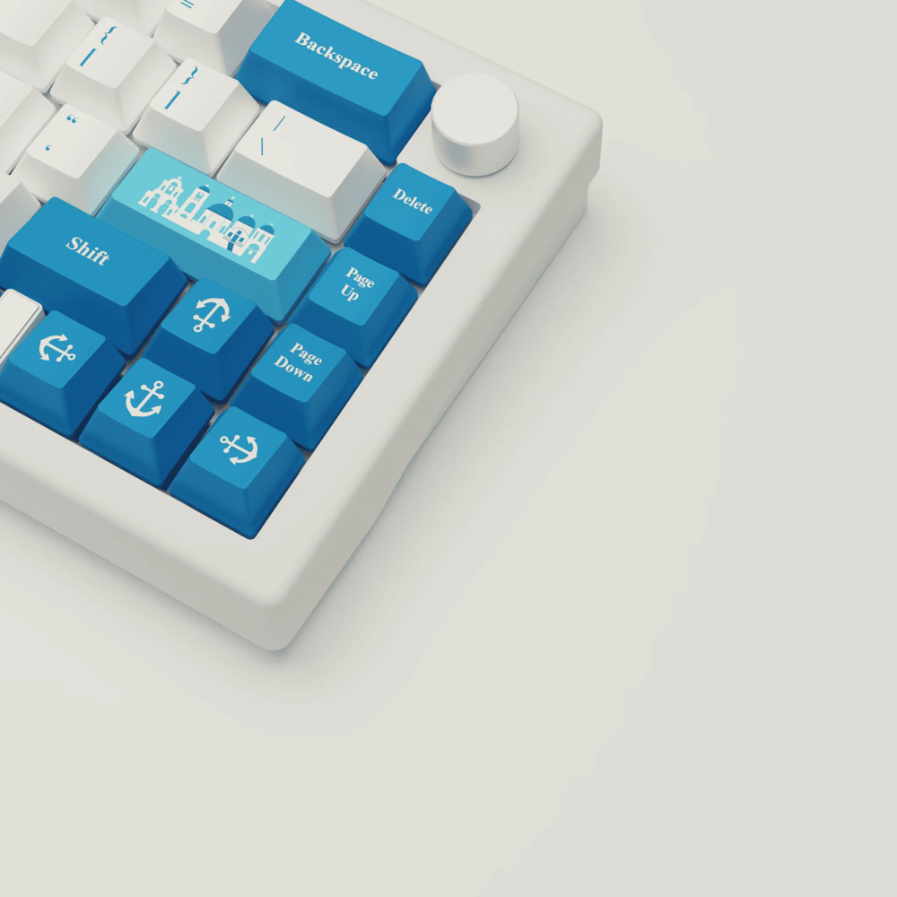 Picture of Santorini Story Design Keycaps and Mechanical Keyboard