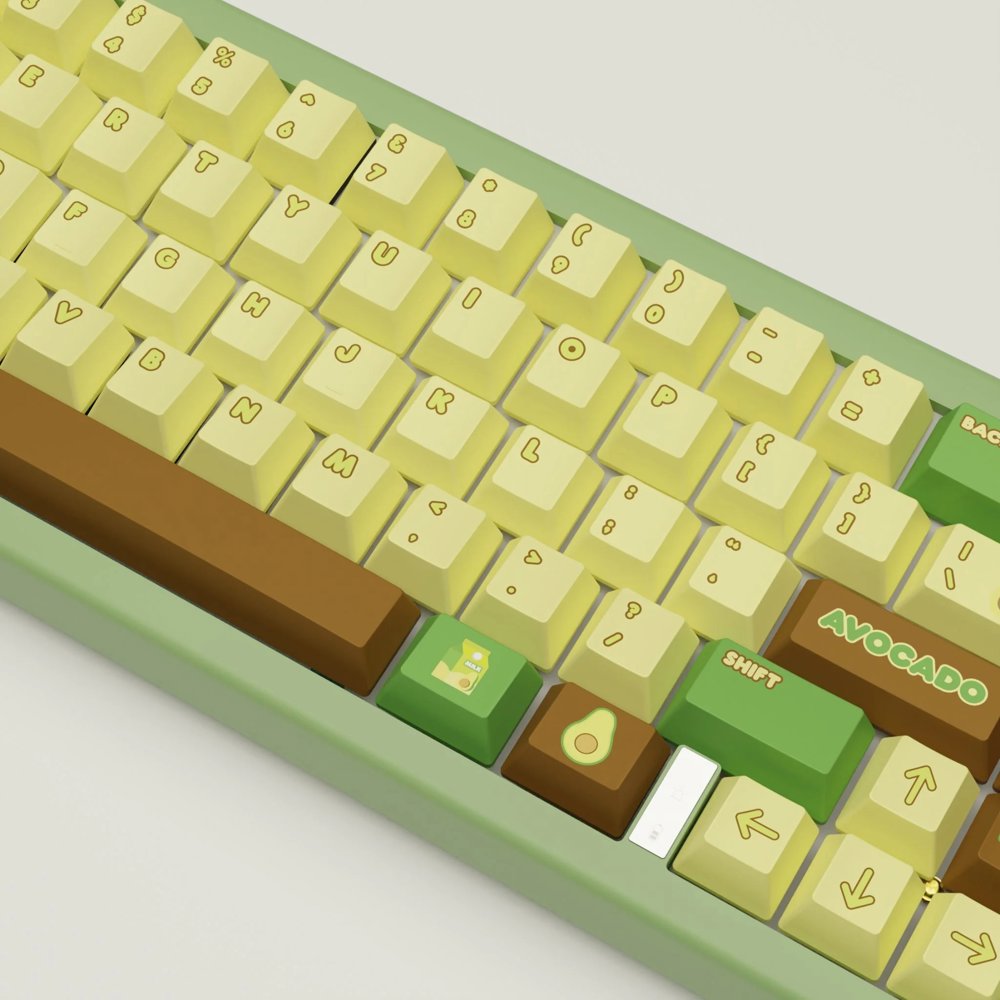 Picture of Avocado Design Keycaps and Mechanical Keyboard
